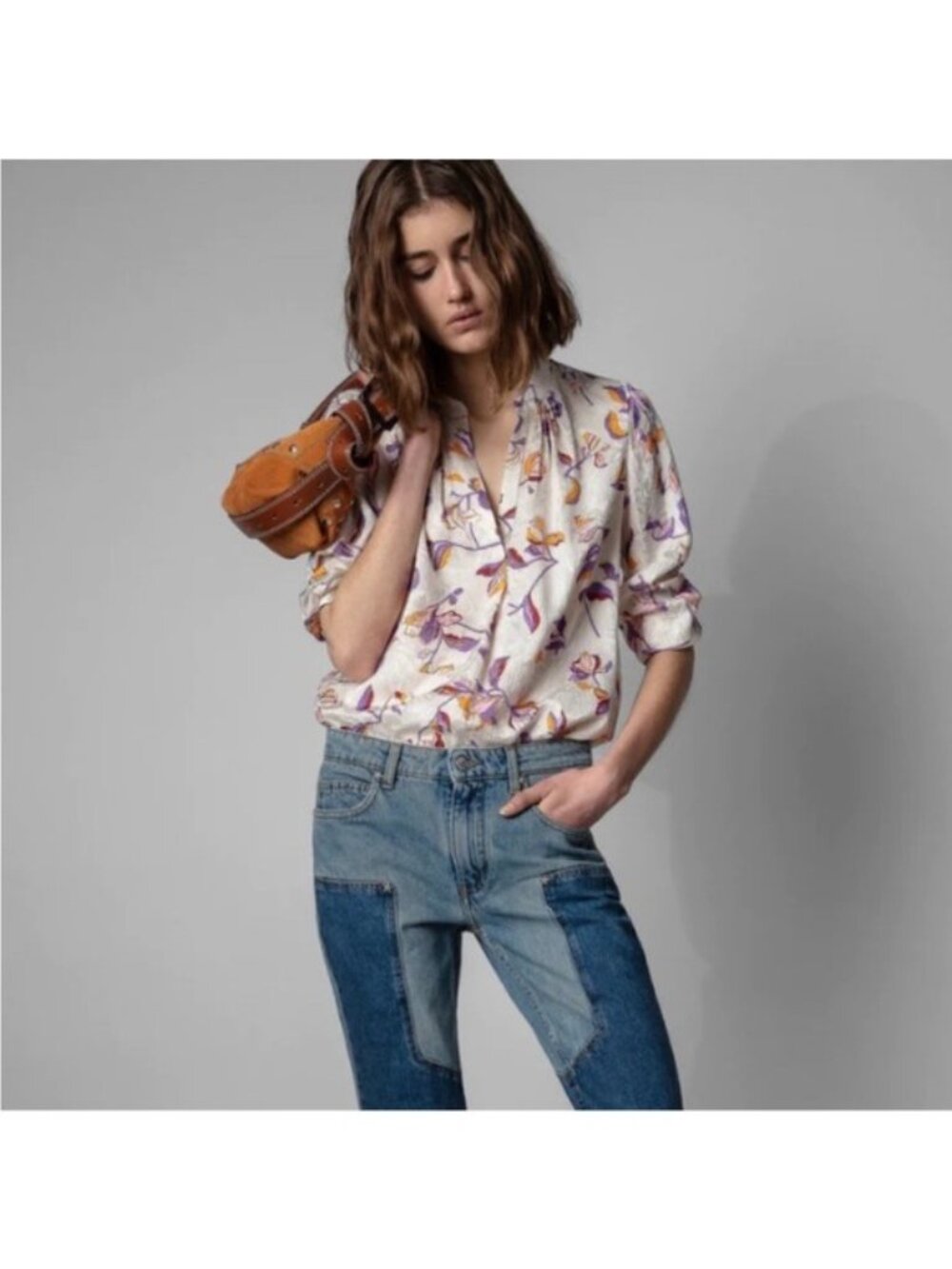 Zadig & Voltaire Cut Flowers Floral Tink Blouse Size Small - Picture 11 of 13